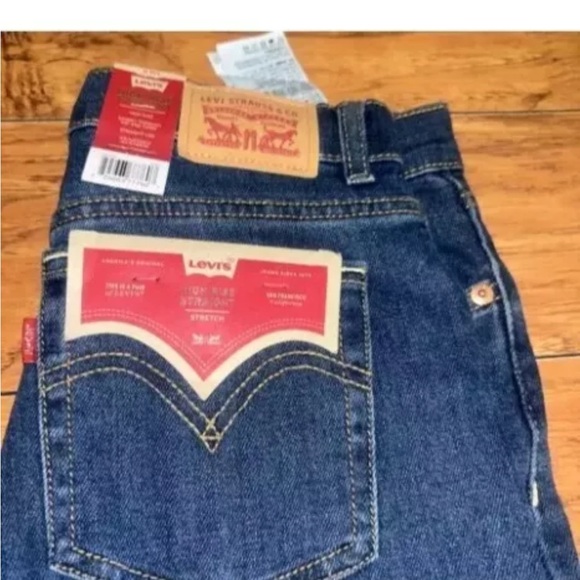 Levi's Girls' High-Rise Straight Jeans - Dark Wash 16 - Picture 2 of 7